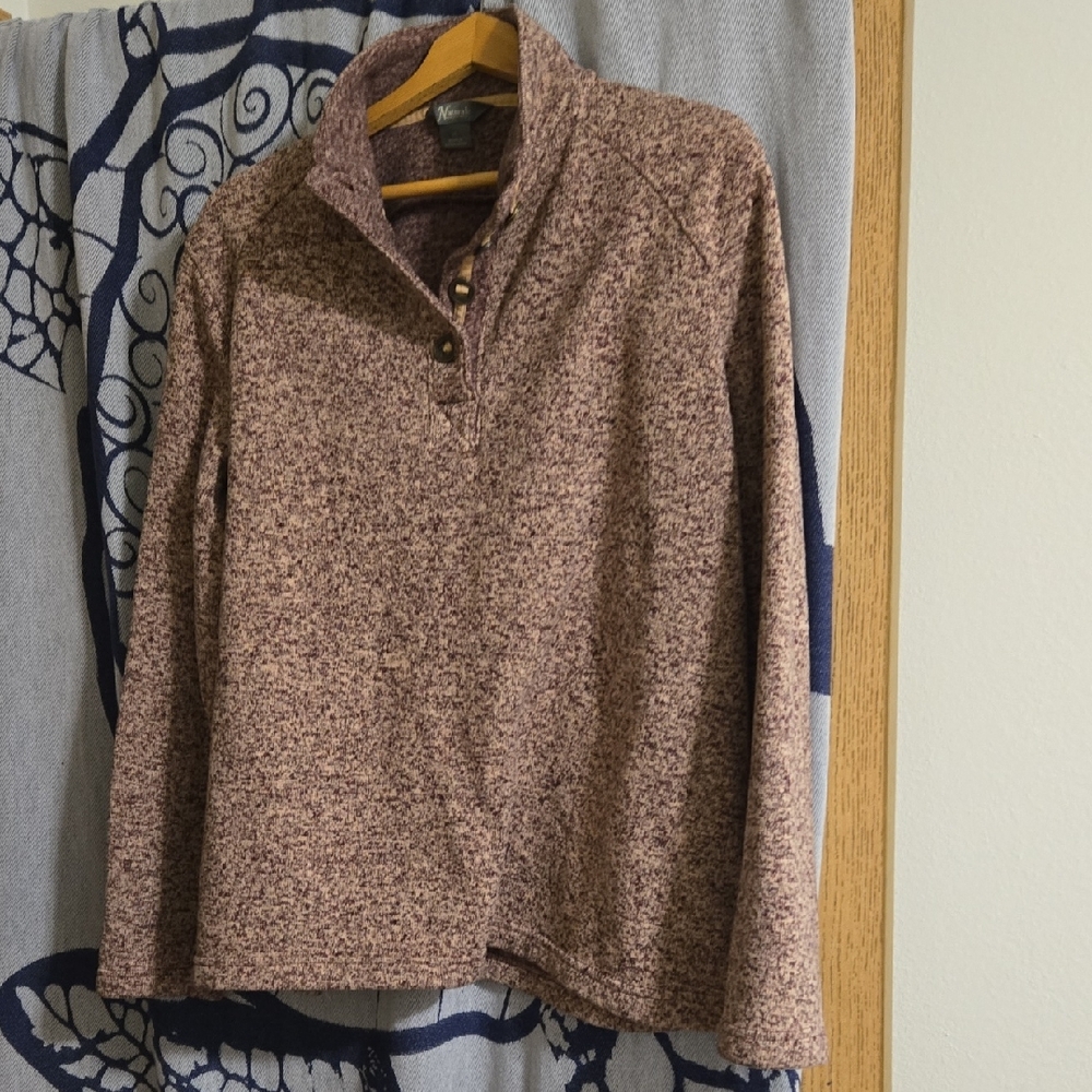 Natural Reflections Marled Knit Button-Up